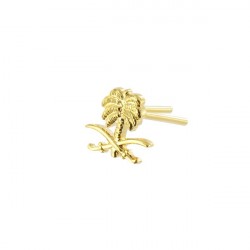 AGRAFE PALMIER ET SABRES OR