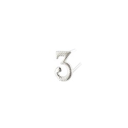 CHIFFRE METAL ARGENT 6MM NO 3