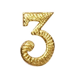 CHIFFRE METAL OR 6MM NO 3